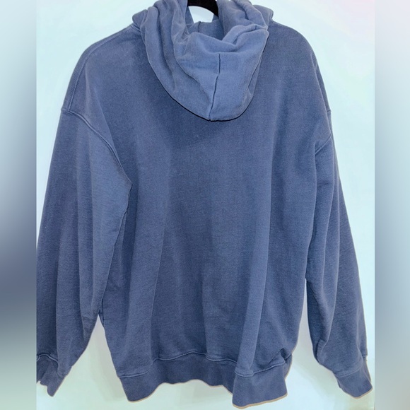 Dime blue hoodie with white graphic - heavyweight hoodie - Picture 2 of 3